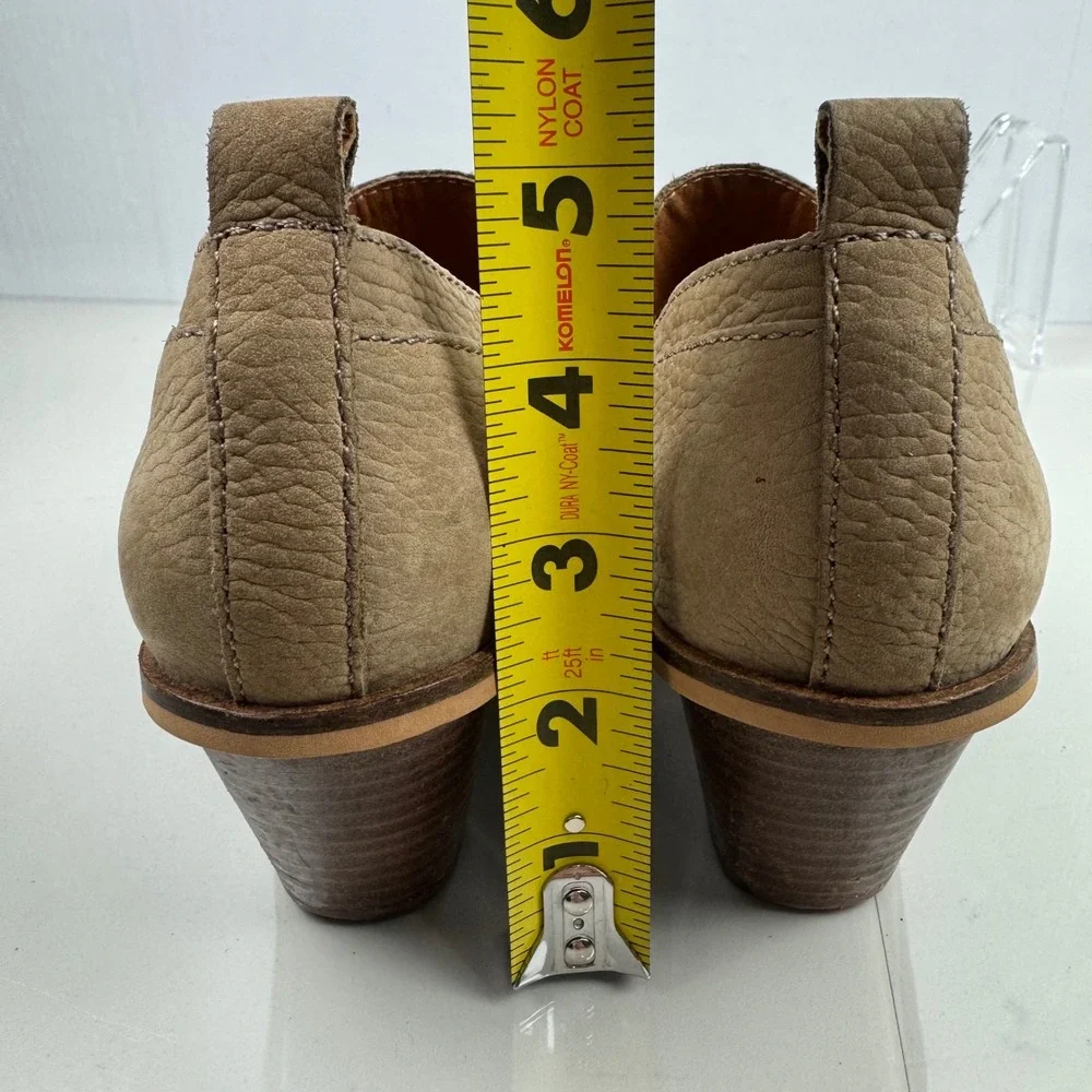 Lucky Brand Vennia‎ Ankle Booties Leather Block Heel Casual Tan Women Size 6.5